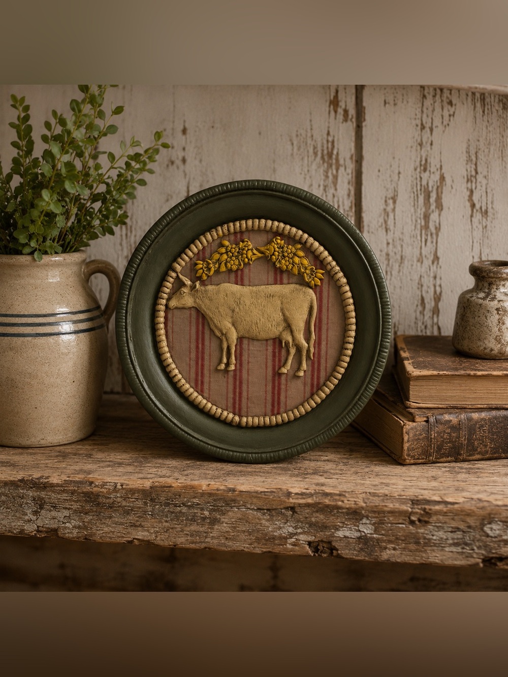 Decorative Plate with Cow Design